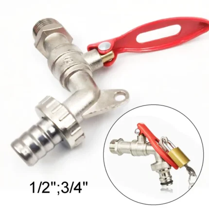 Durable With Lock Garden Hose Faucet 1/2 Inch 3/4 Inch Zinc Alloy Lockable Faucet Replacement Garden Tools Thread Water Tap