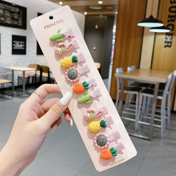10 Pcs Children Cute Hairpins Fruit Hair Clips Set Baby Side Bangs Clip for Girls Headdress Kawaii Flower Baby Hair Accessories - Image 4