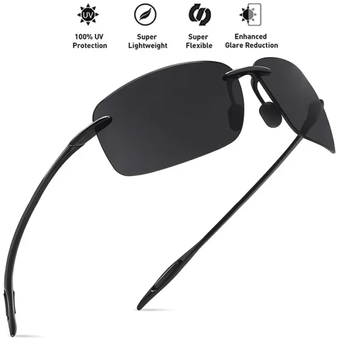Classic Sports Rimless Sunglasses Men Women Male Driving Golf Rectangle Ultralight Frame Sun Glasses UV400 De Sol - Image 3