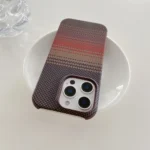 For IPhone 16 Plus 15 14 13 12 Pro Max Kevlar Pattern Phone Case Magnetic Carbon Fiber Leather Borderless Protective Cover - Image 2