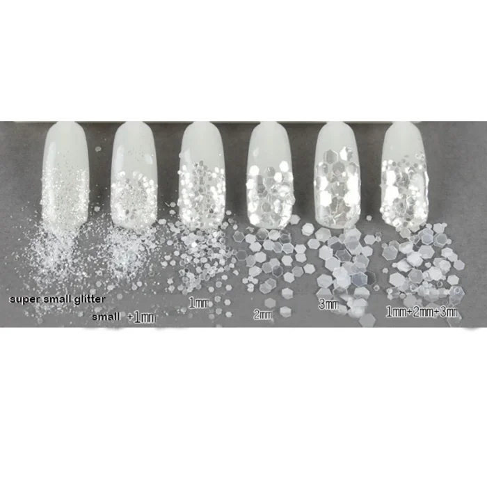 1 Bottle Champagne Silver Gold Mixed Series Nails Art Glitter Sequins DIY Sparkly Dust Pigment Nail Sequin Paillette Flakes Tips - Image 2