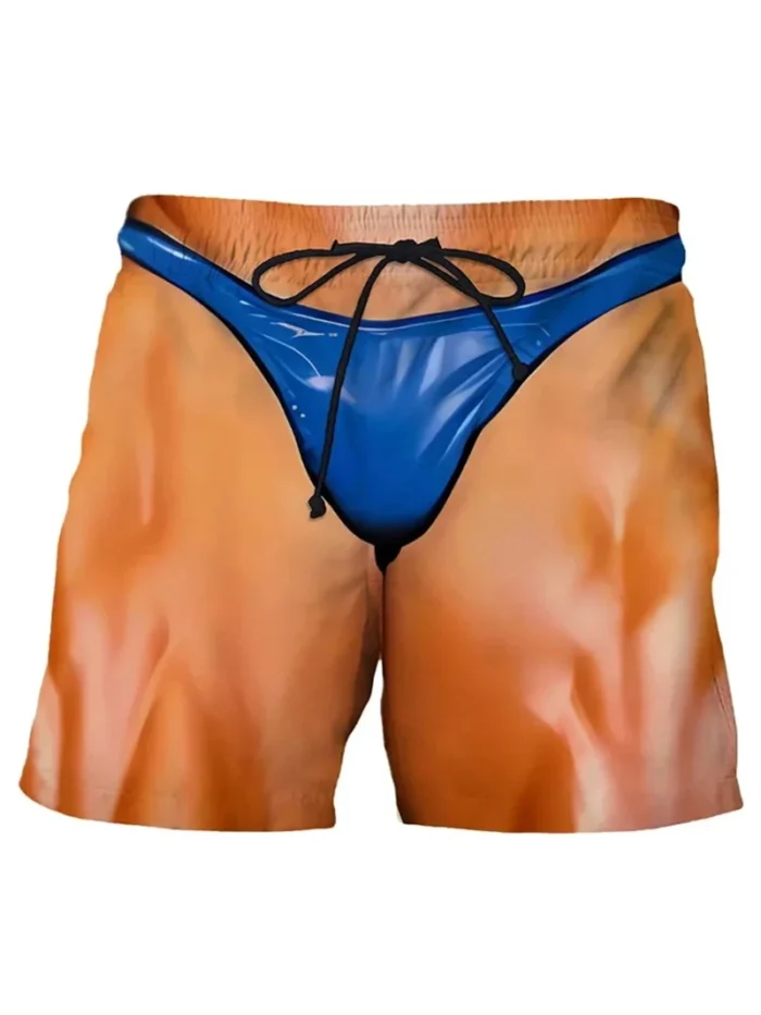Cartoon Funny 3D Print Briefs Pattern Beach Shorts For Men Fashion Summer Swim Trunks Personality Quick Dry Kids Short Pants - Image 1