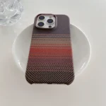 For IPhone 16 Plus 15 14 13 12 Pro Max Kevlar Pattern Phone Case Magnetic Carbon Fiber Leather Borderless Protective Cover