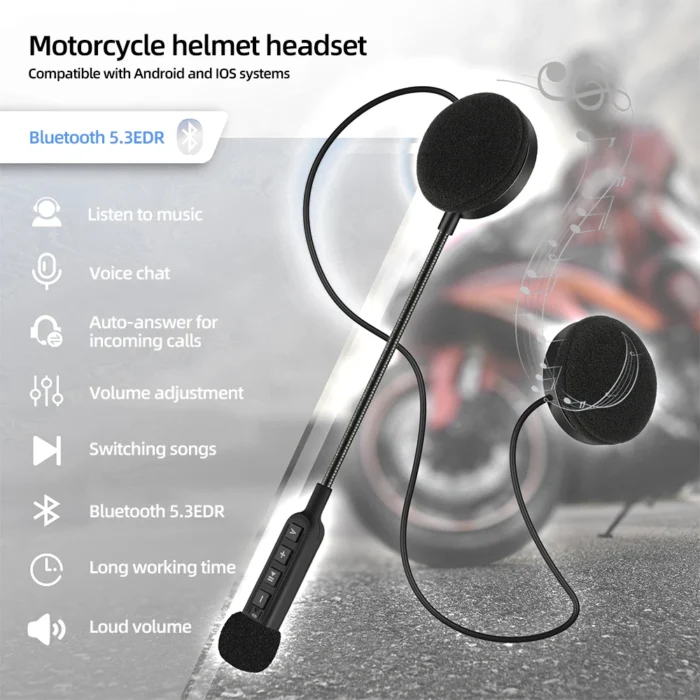 BT30S Motorcycle Helmet Headset Wireless Earphone Handsfree Call Kit Stereo Anti-interference for Rider Moto MP3 Music Player - Image 2