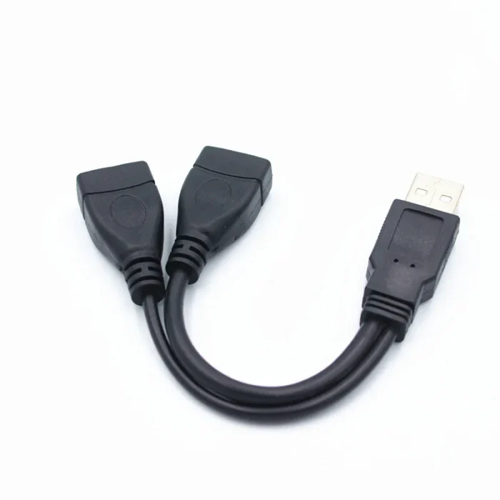 1 Male Plug To 2 Female Socket USB 2.0 Extension Line Data Cable Power Adapter Converter Splitter USB 2.0 Cable 15/30cm - Image 3