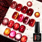 7ml Red Series Cat Magnetic Gel Nail Polish Sparkle Glitter Semi Permanent Nail Art UV Gel Varnish Manicure For Valentines Nails - Image 5