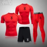 3/4PCS Tracksuit Sports Suits Gym Compression T Shirt Fitness Running Sets Jogging Sportwear Mens Sport Suit Brand Rashgard - Image 2