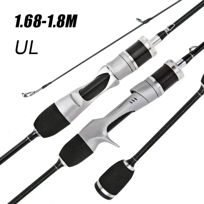 Small Bait Finesse System UL Spinning Casting Fishing Rod Carbon Fiber Ultralight 2 Pieces 1.68-1.8m 1-8g For Trout Fishing Rod - Image 1