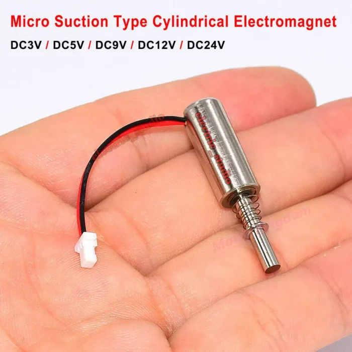 DC 3V 6V 9V 12V 24V Mini 8MM Cylinder Suction Inhalation Solenoid Electromagnet Push Pull Electric Magnet For Fingerprint Lock - Image 1