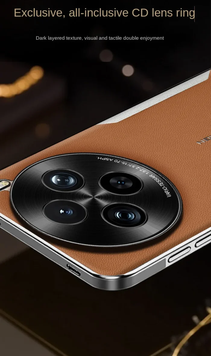 Color-blocked Plain Leather Premium Feel All-inclusive Lens Case For VIVO X200 Ultra X200s X200 Pro X100s Pro X100 Protect Cover - Image 5