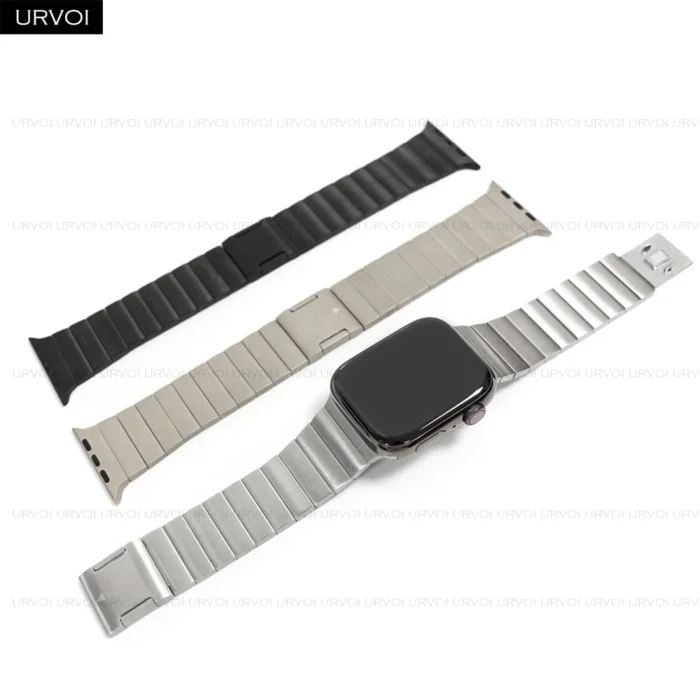URVOI Link bracelet for Apple Watch Ultra 2 Series 10 9 8 7 6 5 stainless steel strap for iWatch Magnet buckle band 45 46 49 mm - Image 5