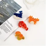 Lobster Cartoon Small Hair Claw Clip Whale Sea Horse Ocean Series Hairpin Hair Accessories Acetate Barrette Girls - Image 3