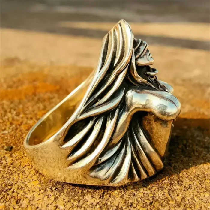 Atonement and Punishment Ring Blind Angel Carrying Shackle Original Niche Art American Retro Ring - Image 3