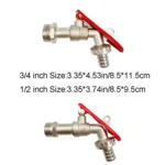 Durable With Lock Garden Hose Faucet 1/2 Inch 3/4 Inch Zinc Alloy Lockable Faucet Replacement Garden Tools Thread Water Tap - Image 6