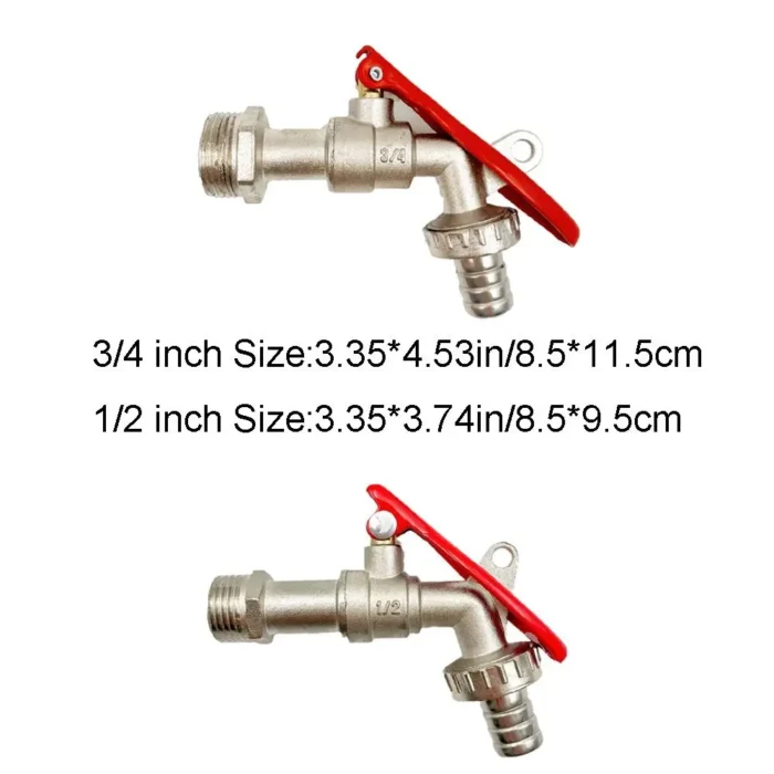 Durable With Lock Garden Hose Faucet 1/2 Inch 3/4 Inch Zinc Alloy Lockable Faucet Replacement Garden Tools Thread Water Tap - Image 6