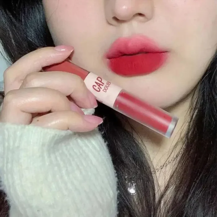 Double Headed Lip Glaze Chestnut Lip Mud Long Lasting Moisturizing Waterproof Sweatproof Matte Lipstick Korean Cosmetics - Image 3