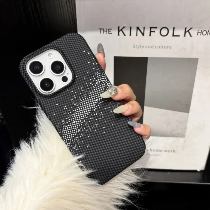 Luxury Splicing Color Carbon Fiber Business Plastic Case For iPhone 16 15 14 Plus 13 12 Pro Max 11 Cool Armor Shockproof Cover - Image 3
