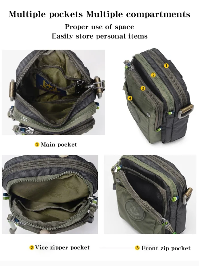 Volunteer Crossbody Bags for Men Fashion Waterproof Phone Oxford Cloth Casual Small Messenger Men's Shoulder Sling Bag 1652-11 - Image 6