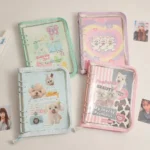 Kawaii A5 Zipper Binder Collect Book PVC Refill Organizer DIY Journal Dairy Transparent Kpop Idol Photo Album Holder Stationery