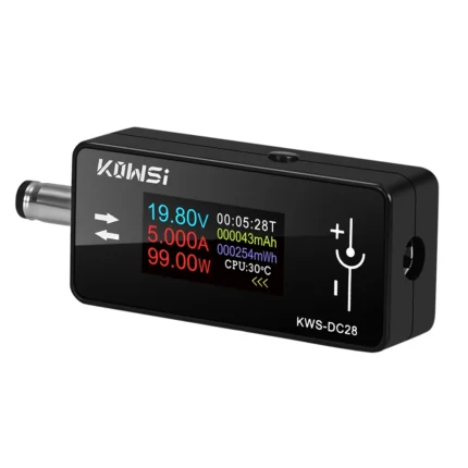 KWS-DC28 Voltage Ammeter Power Meter 0.96 inch TFT HD Digital Display DC 5.5*2.5 Interface Tester DC 4~30V 0~12A 0~360W