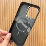 Carbon Fibre Relief MagSafe Case for iPhone 16 15 14 Pro Max Magnet Charging Thin Light PC Shell Camera Alloy Frame Phone Shield - Image 4