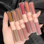 Double Headed Lip Glaze Chestnut Lip Mud Long Lasting Moisturizing Waterproof Sweatproof Matte Lipstick Korean Cosmetics - Image 2