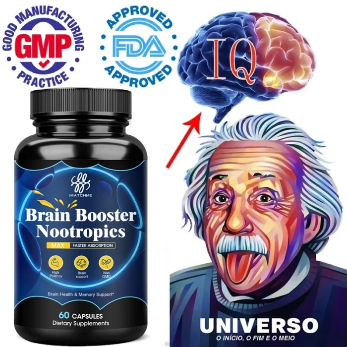 Nootropic Brainpower & Memory Supplement Vitamin B6 & B12 for Improve Intelligence & Focus & Cognitive Clarity Brain Booster - Image 1