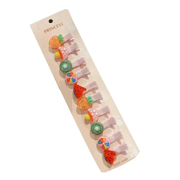 10 Pcs Children Cute Hairpins Fruit Hair Clips Set Baby Side Bangs Clip for Girls Headdress Kawaii Flower Baby Hair Accessories - Image 6