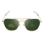Vintage Look AO Pilot Sunglasses Retro Green Lens Luxury Sunglasses Optical Glass Lens Male Design Fashion Accessory - Image 3