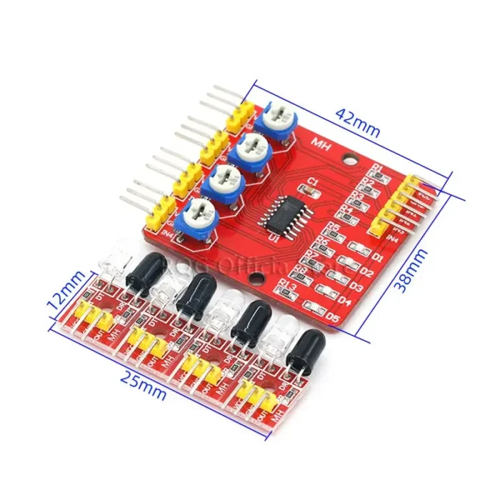F233-01 Four-way infrared tracing / 4 channel tracking module / transmission line / obstacle avoidance / car / robot sensors - Image 2