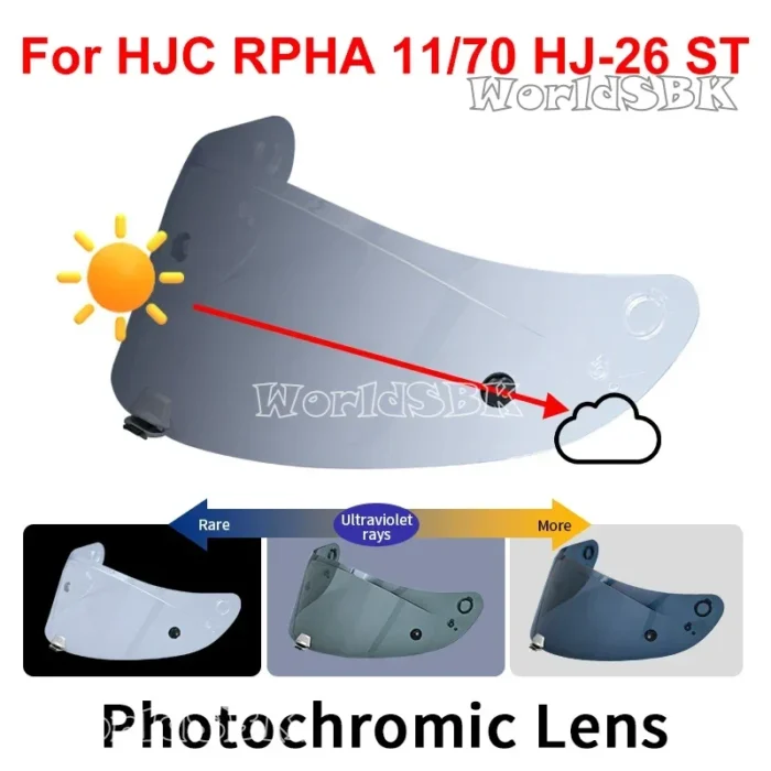 Photochromic Visor for HJC RPHA 11 PRO RPHA 70 ST HJ-26 Helmet Shield Uv Cut Casco Moto Face Shield Visera Windshield - Image 1