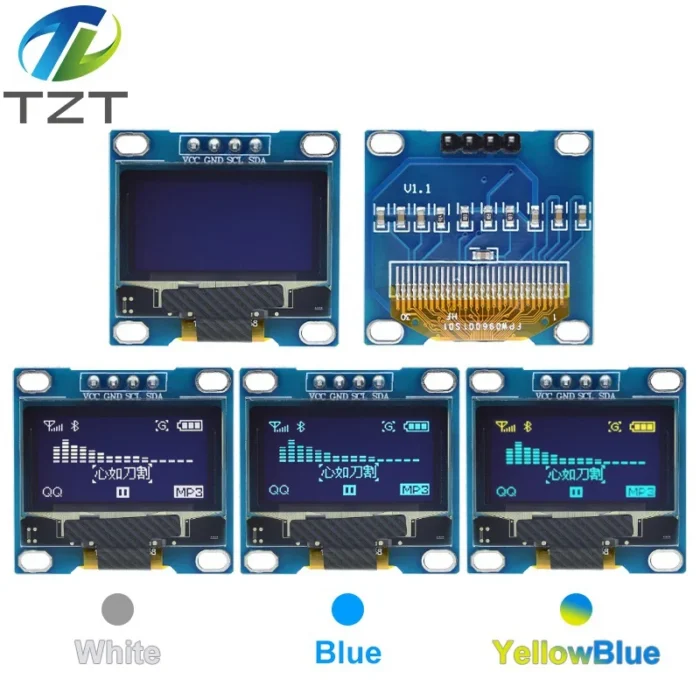 TZT ROHS Certification 0.96 inch oled IIC Serial White OLED Display Module 128X64 I2C SSD1306 12864 LCD Screen Board For Arduino - Image 6