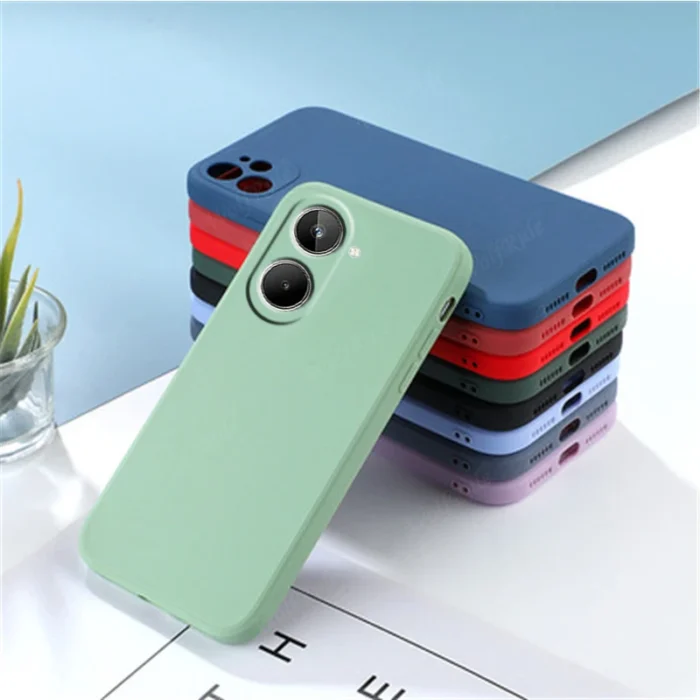 For Cover OPPO Realme 10 Case For OPPO Realme 10 Capas Liquid Silicone Phone Back Shockproof TPU Soft Cover For Realme 10 Fundas - Image 1