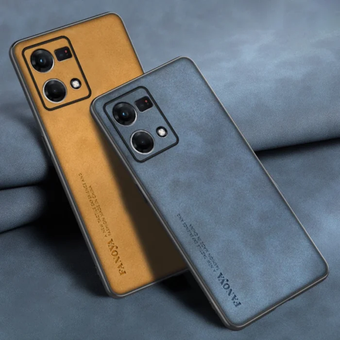 Luxury PU Leather Case For OPPO Reno 8 Pro Plus 7 4G 7 Lite 7Z 8Z 5G Cover Matte Silicone Protection Phone Case For OPPO F21 Pro - Image 2