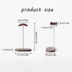 Black Walnut Wood & Aluminum Headphone Stand Nature Walnut Gaming Headset Holder with Solid Wood Base for Table Desk Display - Image 6