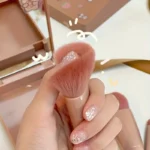 Mini Makeup Brush Set Travel Makeup Brush Set，5Pcs Portable Makeup Brush Set With Mirror - Foldable Travel Kit - Image 3