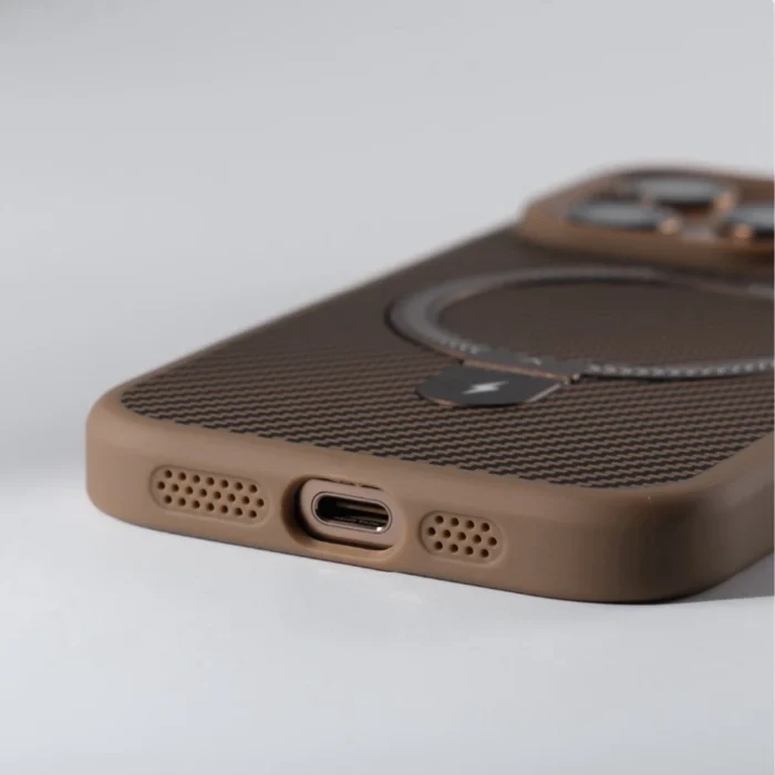 Business Carbon Fiber Bracket Magsafe Case for iPhone 16 Pro Max Plus Camera Protector Cover for iPhone 13 11 12 14 15 Pro Max - Image 4