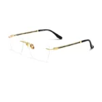 FIRADA Fashion Comfortable Eyeglasses Retro Pure Titanium Rimless Eyewear Business Prescription Glasses Frame Men Women BV6037V - Image 6