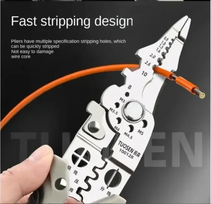 Alicates de electricista multifuncionales para dividir y pelar cables, especializados para electricistas