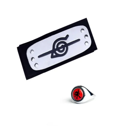 Naruto Akatsuki Rings Headbands Anime Figure Itachi Cosplay Ring Accessories Props Jewerly Christmas Party Gifts