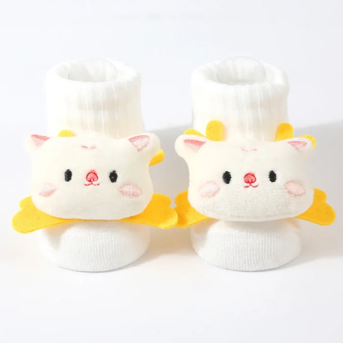 Cute Newborn 3D Cartoon Doll Socks Spring New Baby Soft Prewalker Knitted Sock For Girls Boys Infant Knitting Hairband Socks - Image 3
