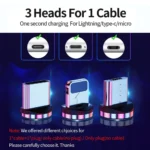 MVQF Magnetic LED Light Cable Charging Magnet Micro USB Type-C Cable LED Wire Cord Type-C Charger for Iphone Xiaomi Samsung S10 - Image 5