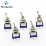 5Pcs Miniature Lever Toggle Switch Single Pole Double Throw ON-OFF-ON /ON-ON 120VAC 6A 1/4 Inch Mounting MTS-102 103 202 203 - Image 5