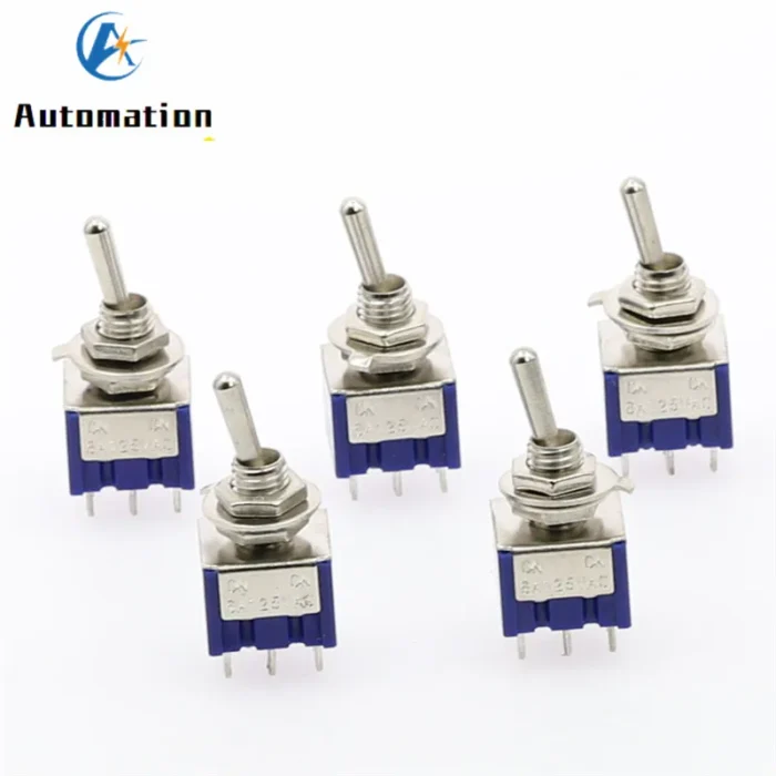 5Pcs Miniature Lever Toggle Switch Single Pole Double Throw ON-OFF-ON /ON-ON 120VAC 6A 1/4 Inch Mounting MTS-102 103 202 203 - Image 5
