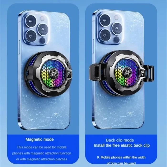 Wireless charging magnetic Phone cooler for iPhone15, 14, 13, 12, 11 S24Ultra Back clamped phone cooling fan game cooling - Image 4