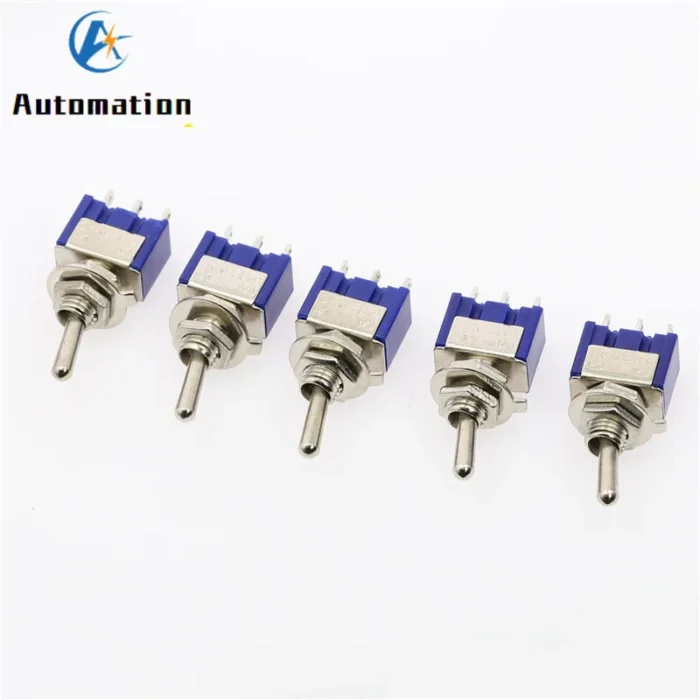 5Pcs Miniature Lever Toggle Switch Single Pole Double Throw ON-OFF-ON /ON-ON 120VAC 6A 1/4 Inch Mounting MTS-102 103 202 203 - Image 2
