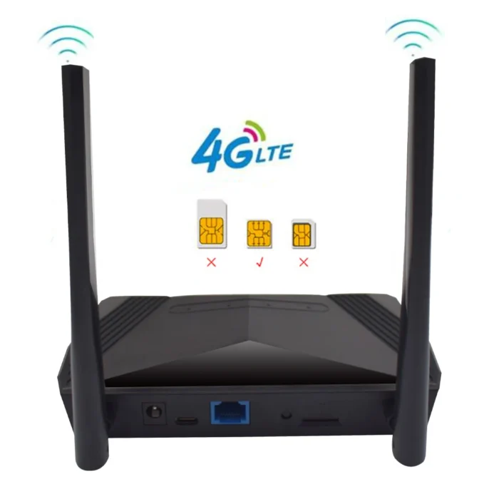 EATPOW External 2 antenna wifi router 4g lte with sim card slot 300mbps for Asian countries - Image 1