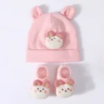 Cute Baby Hat+Socks Set Knit Cotton Newborn Beanies Cartoon Ear Infant Turban Girl Boy Hat Toddler Headwrap Children Accessories - Image 3