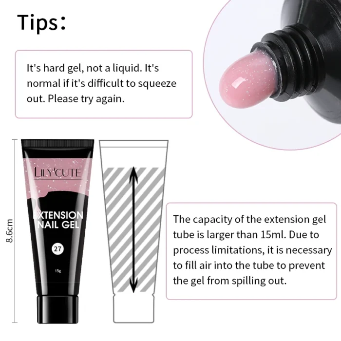 LILYCUTE Extension Nail Gel Polish Glitter Vernis Semis Permanent UV Gel For Manicure Nail Art Prolong Construction Gel - Image 6