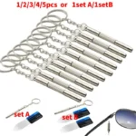 Eyeglass Screwdriver Portable Stainless Steel 3 In 1Keychain Screwdriver Eyeglass Sunglasses Watch Screwdriver Repair Kit Tools - Image 2